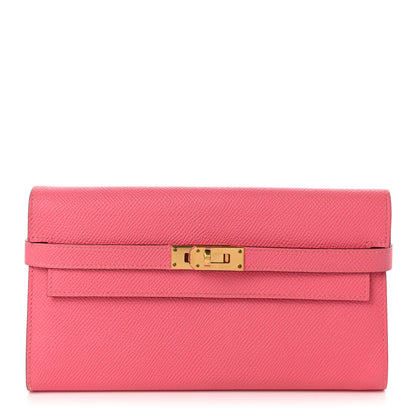 Hermes Epsom Kelly Longue Wallet Rose Azalee 1 of 10