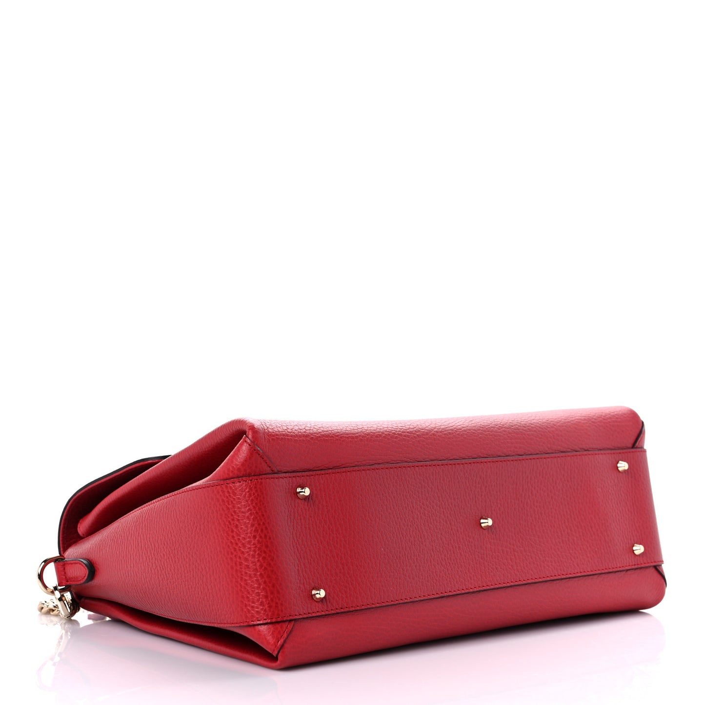 Dollar Calfskin Medium Interlocking G Top Handle Shoulder Bag Red