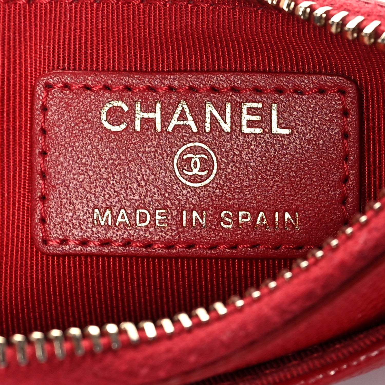 Chanel Caviar Quilted CC Zip Card Holder Red 6 of 8