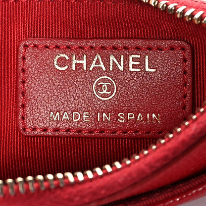 Chanel Caviar Quilted CC Zip Card Holder Red 6 of 8
