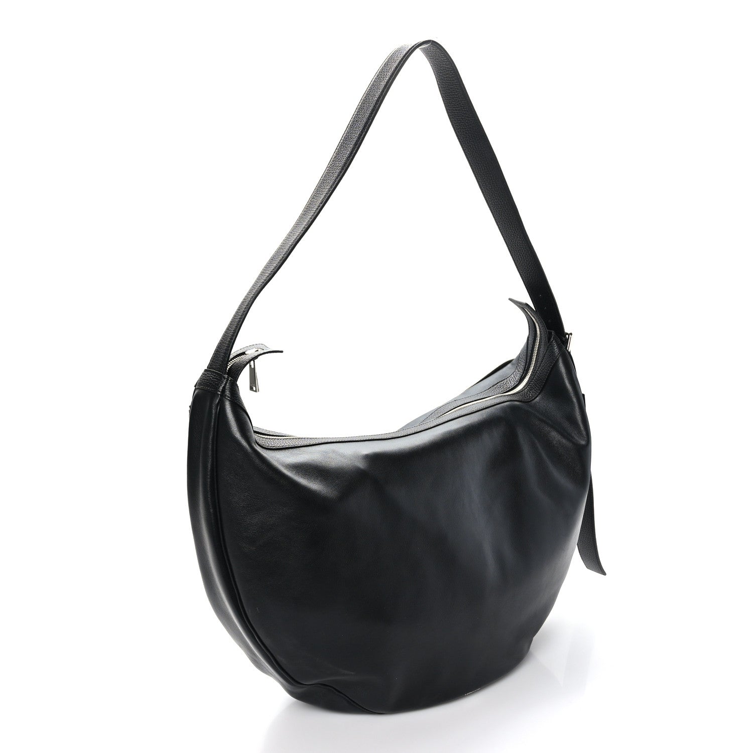 Versace Calfskin Large Repeat Zip Hobo Black 3 of 8