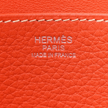 Hermes Taurillon Clemence Halzan 31 GM Orange 6 of 15