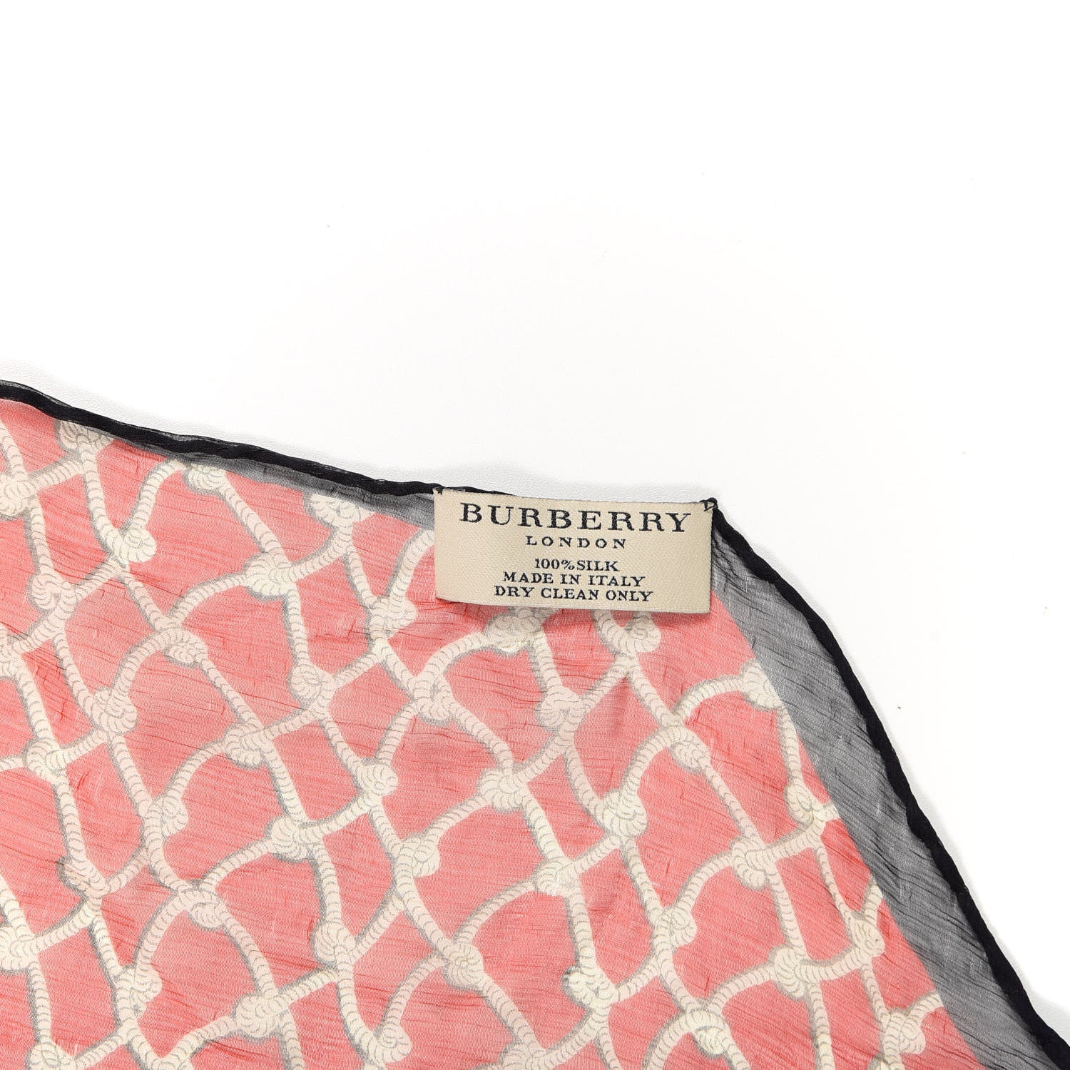 Burberry Silk Chiffon Knot Print Scarf Red 3 of 3