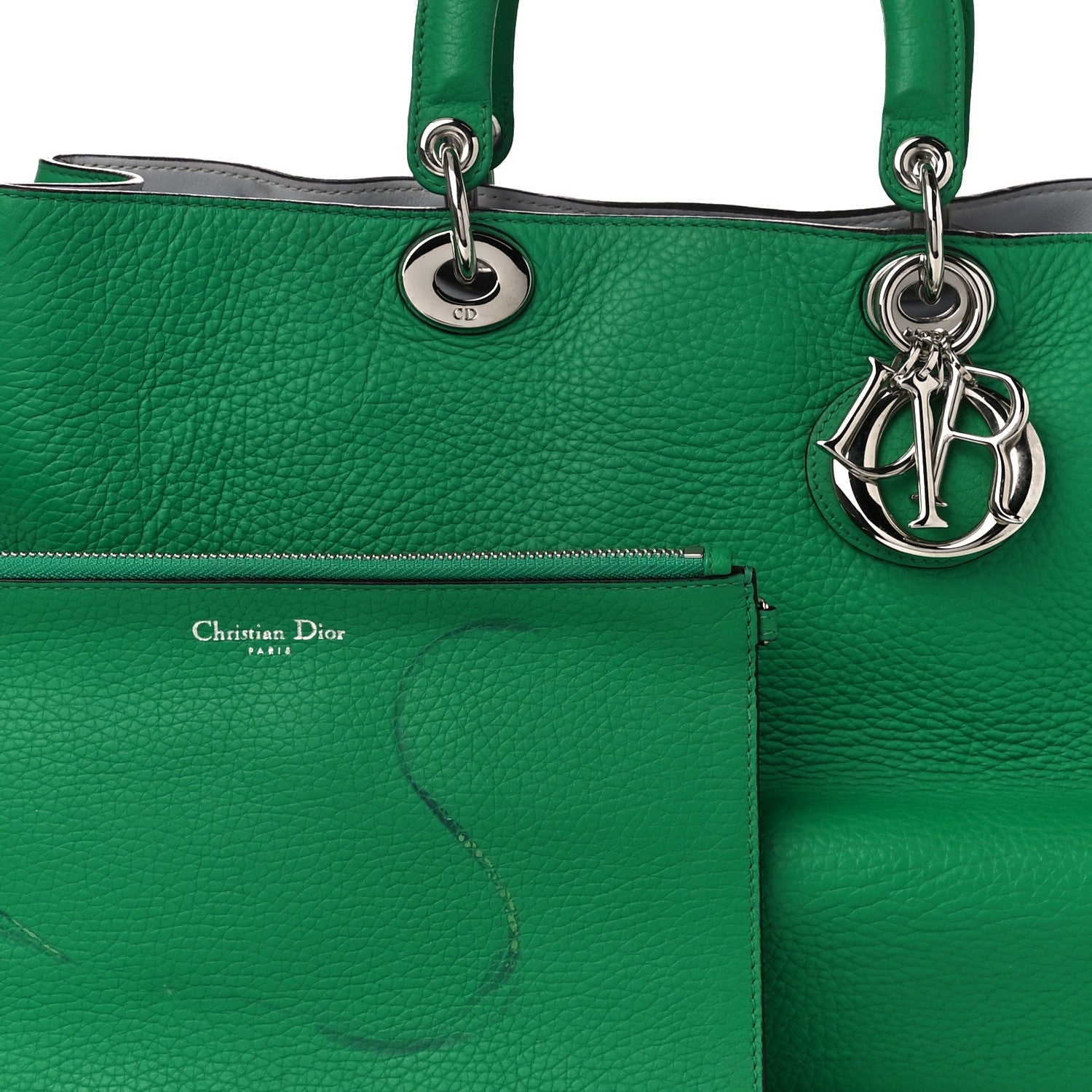 Christian Dior Bullcalf Large Diorissimo Tote Green 10 of 15