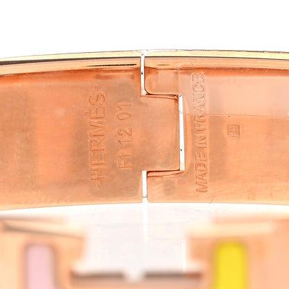 Hermes Enamel Narrow Clic Clac H Fusion Bracelet PM Rose Candeur Jaune Tennis 5 of 5