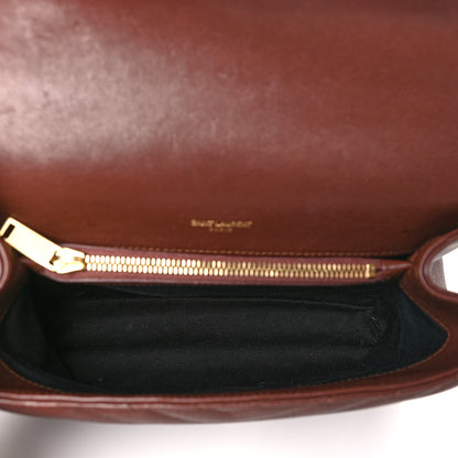 Saint Laurent Sheepskin Matelasse Chevron Monogram Medium College Bag Old Brandy 5 of 12