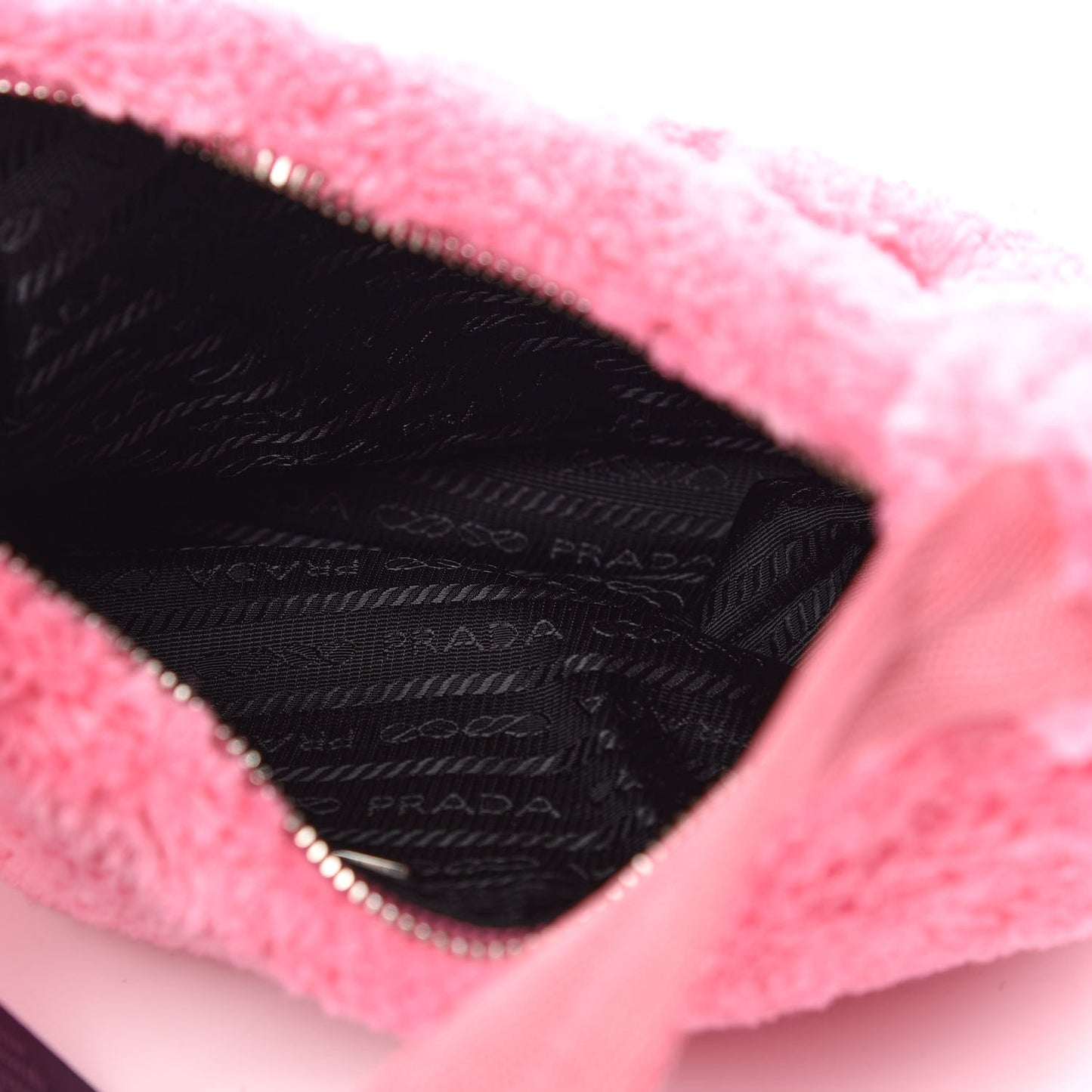 Terry Cloth Mini Re-Edition 2000 Bag Petalo Black