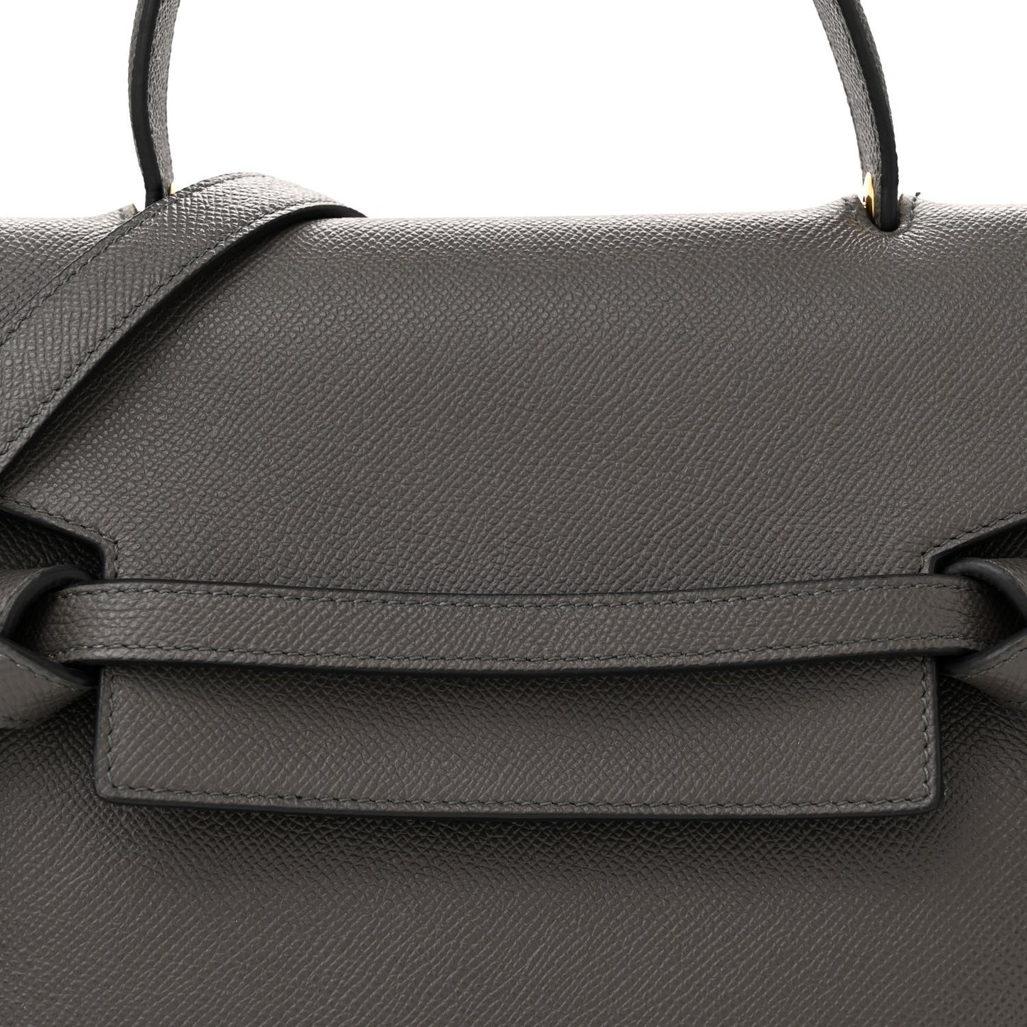 Grained Calfskin Micro Belt Bag Grey