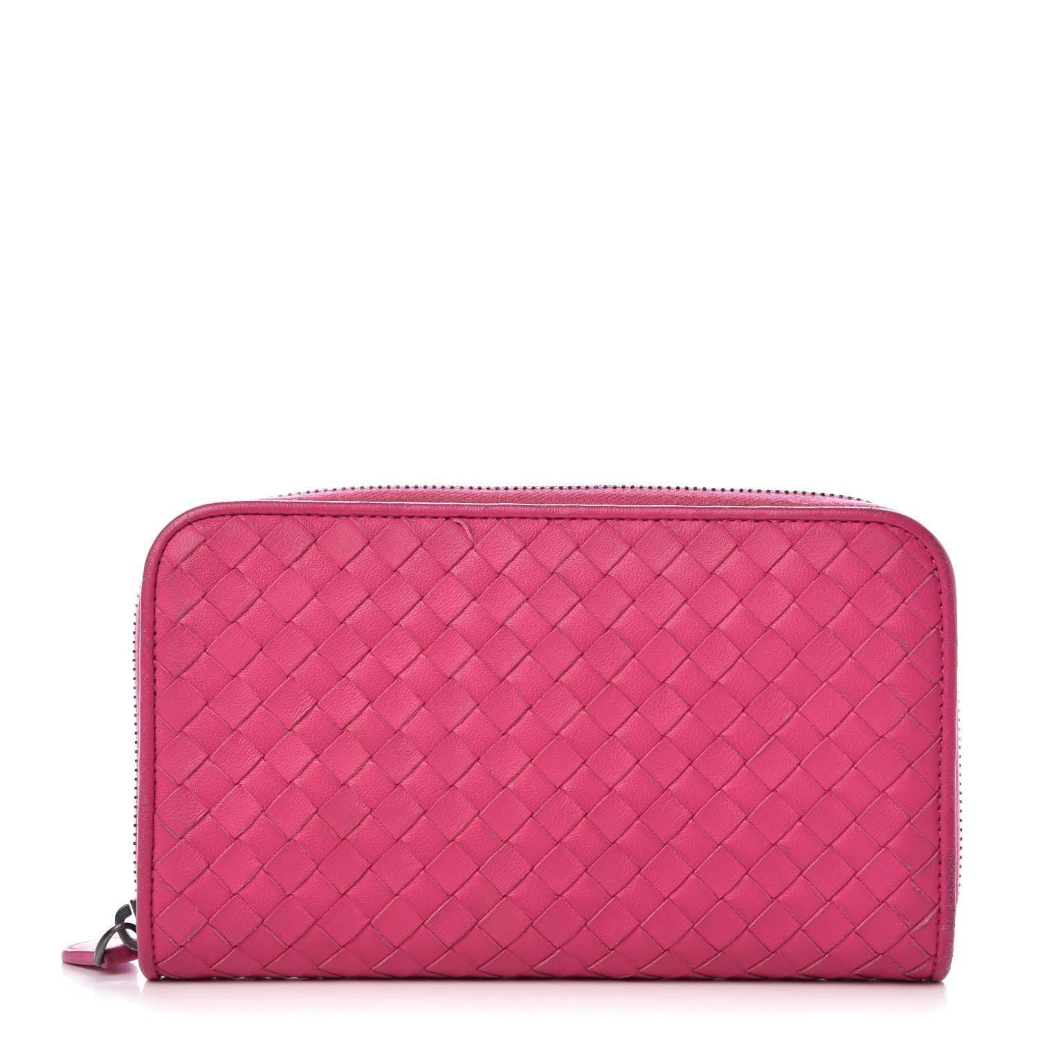 Bottega Veneta Nappa Intrecciato Zip Around Wallet Pink 1 of 13