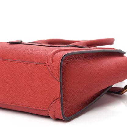 Celine Baby Grained Calfskin Nano Luggage Red 7 of 10