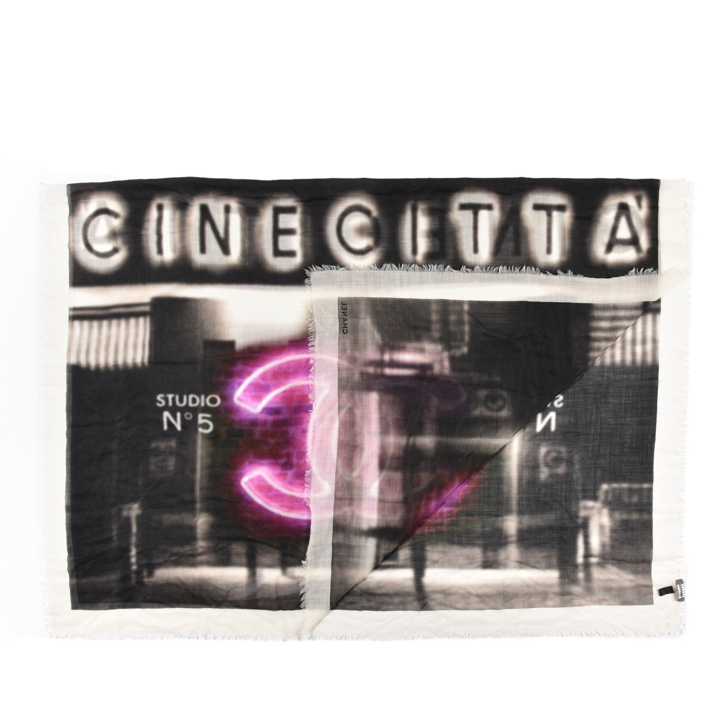 Cashmere Cinecitta Shawl Black Pink