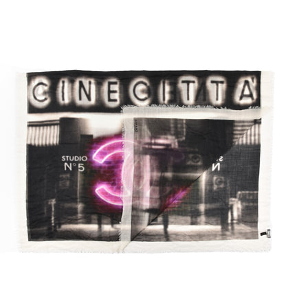 Chanel Cashmere Cinecitta Shawl Black Pink 2 of 4