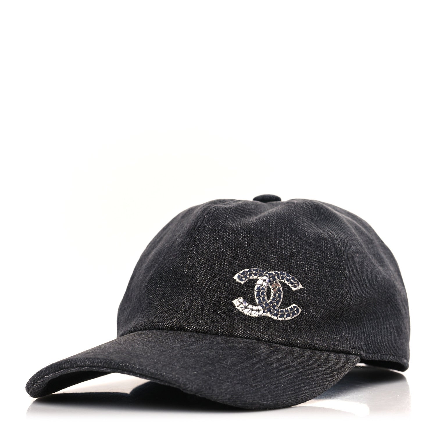 Chanel Cotton Sequin CC Cap Hat Black 1 of 6