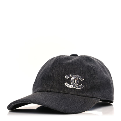 Chanel Cotton Sequin CC Cap Hat Black 1 of 6