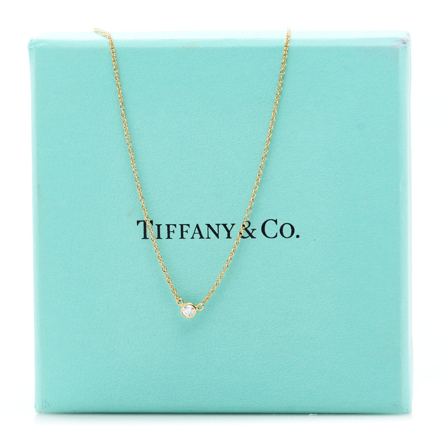 Tiffany 18K Yellow Gold Diamond .05ct Elsa Peretti Diamonds by the Yard Pendant Necklace 5 of 5