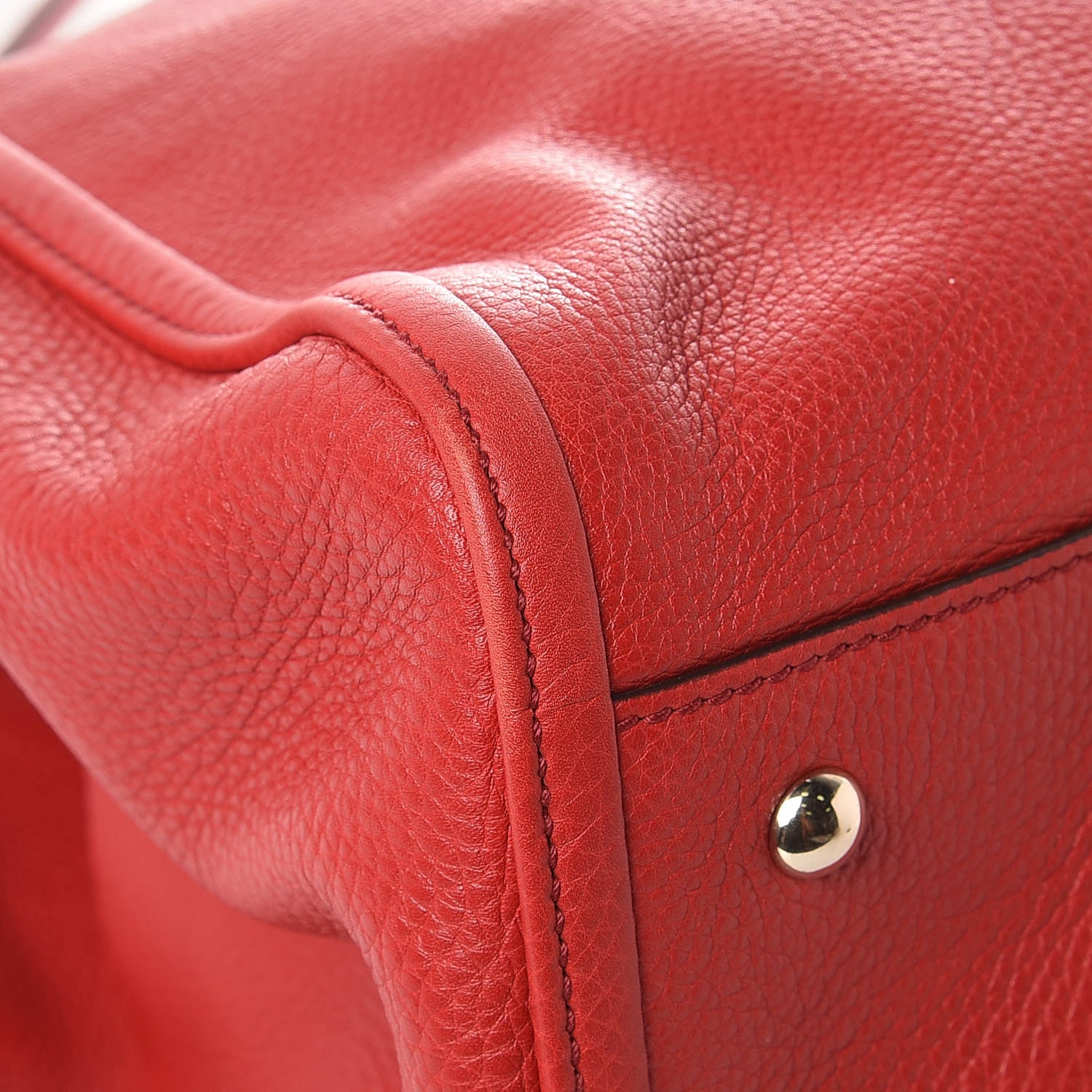 Gucci Pebbled Calfskin Large Soho Shoulder Bag Red 12 of 15