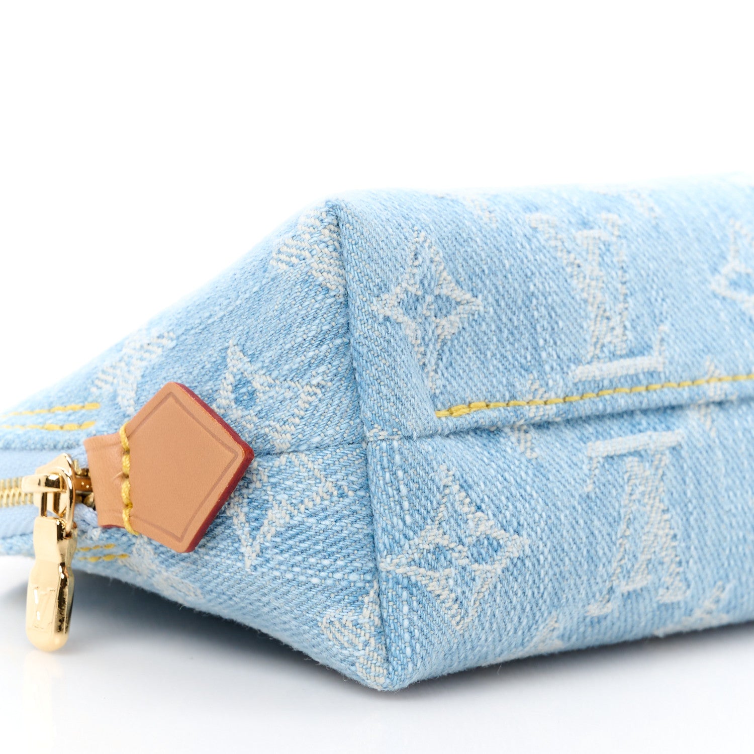 Louis Vuitton LOUIS VUITTON Denim Monogram Pochette Cosmetique PM Sky Blue 9 of 10