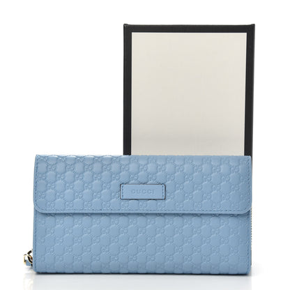 Gucci Soft Microguccissima Continental Zip Wallet Mineral Blue 10 of 11