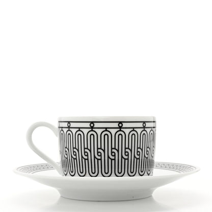 Hermes Porcelain H Deco Breakfast Cup and Saucer 4 of 12