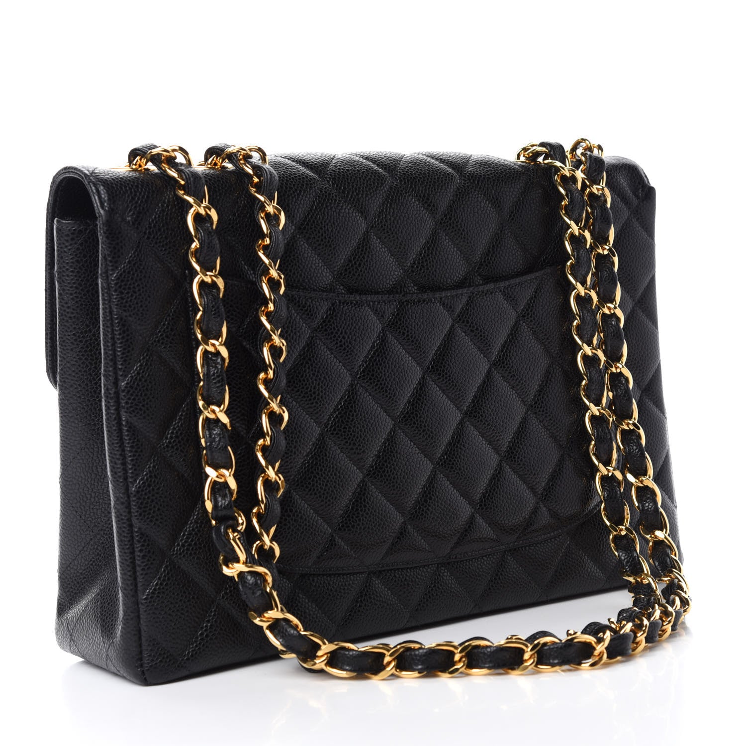 Chanel Caviar Quilted Jumbo Single Flap Black 3 of 10