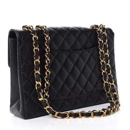 Chanel Caviar Quilted Jumbo Single Flap Black 3 of 10