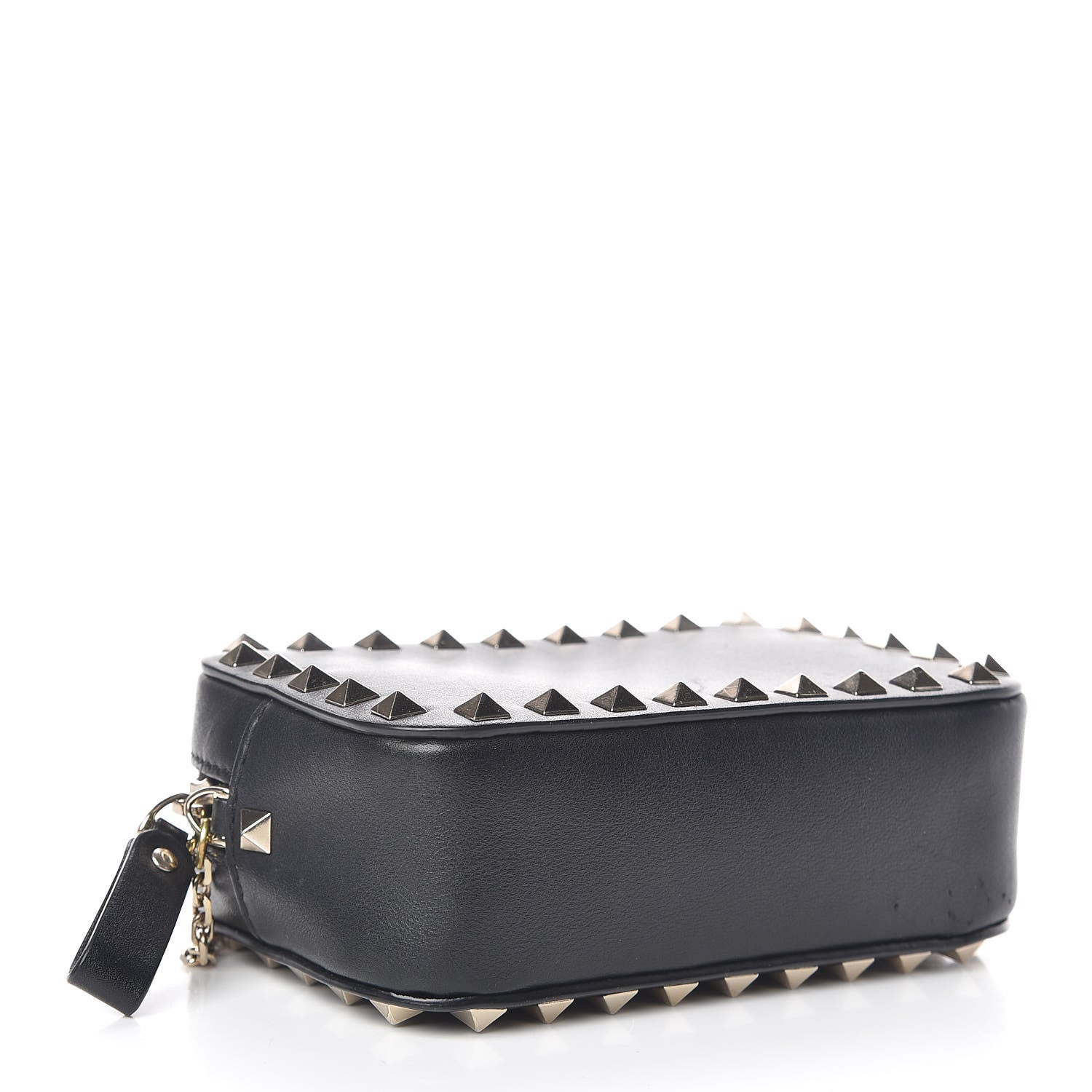 Valentino Garavani Calfskin Small Rockstud Chain Camera Crossbody Bag Black 4 of 9