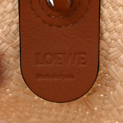 Loewe Calfskin Raffia Paulas Ibiza Mini Anagram Basket Tote Bag Natural Tan 6 of 10