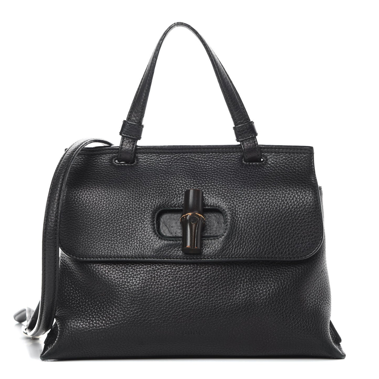 Cellarius Calfskin Small Bamboo Daily Top Handle Bag Black