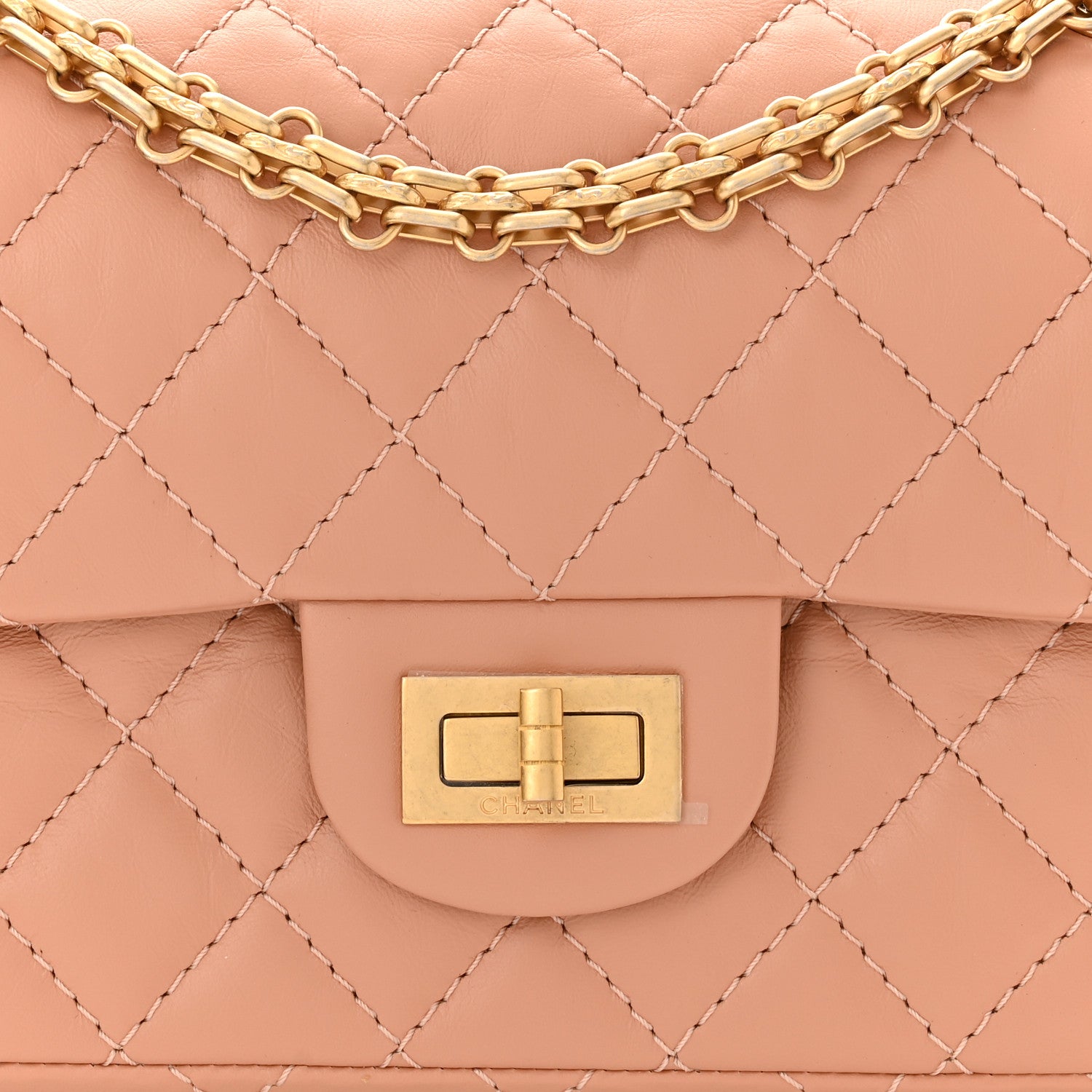 Chanel Aged Calfskin Quilted 2.55 Reissue Mini Flap Beige 8 of 11