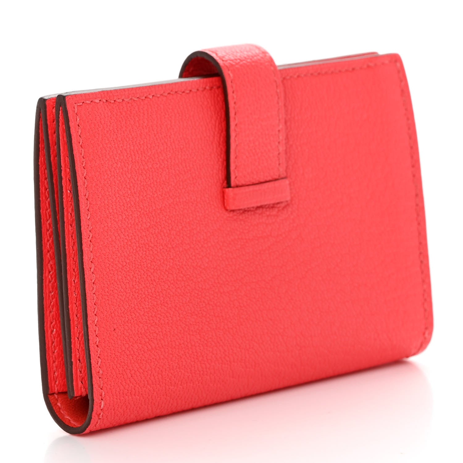 Hermes Chevre Mysore Bearn Card Holder Wallet Rose Texas 3 of 9