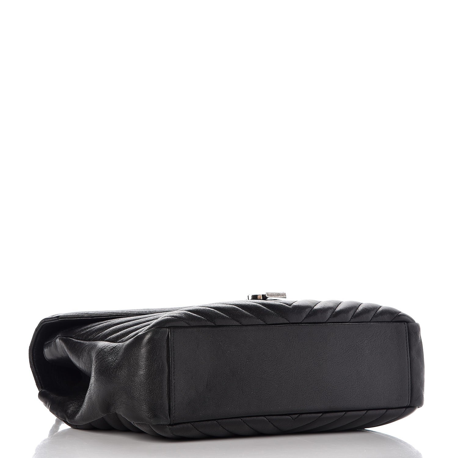 Saint Laurent Sheepskin Matelasse Chevron Monogram Large College Satchel Black 4 of 8