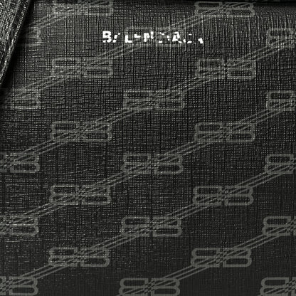 Balenciaga Coated Canvas BB Monogram Medium Signature Camera Bag Black Grey 9 of 13