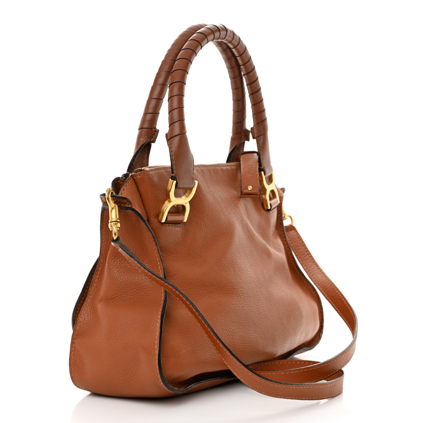 Calfskin Medium Marcie Satchel Tan
