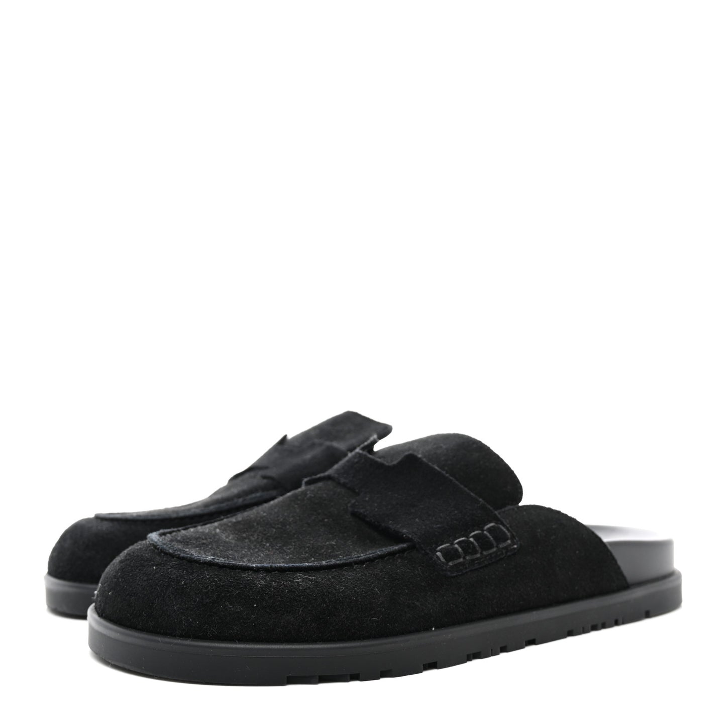 Suede Calfskin Go Mules 38 Black