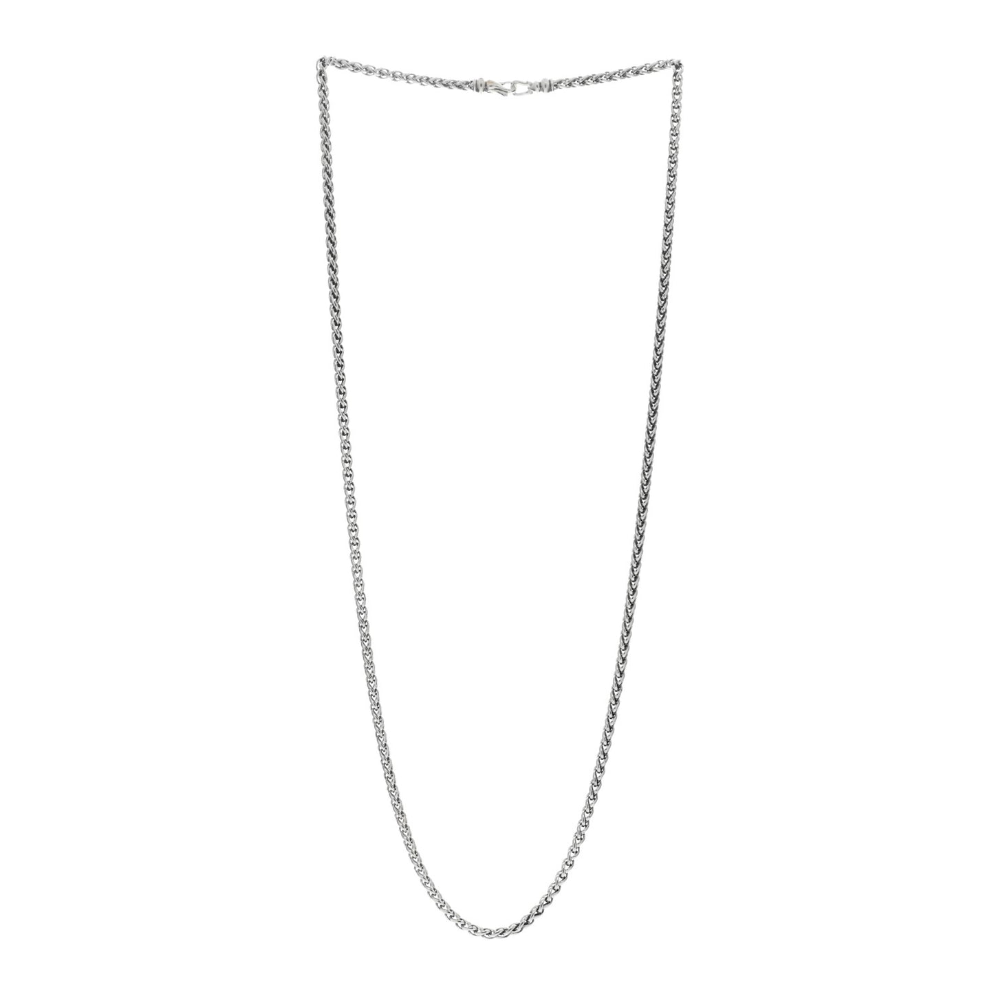 Sterling Silver 3mm Wheat Chain Necklace 24:"