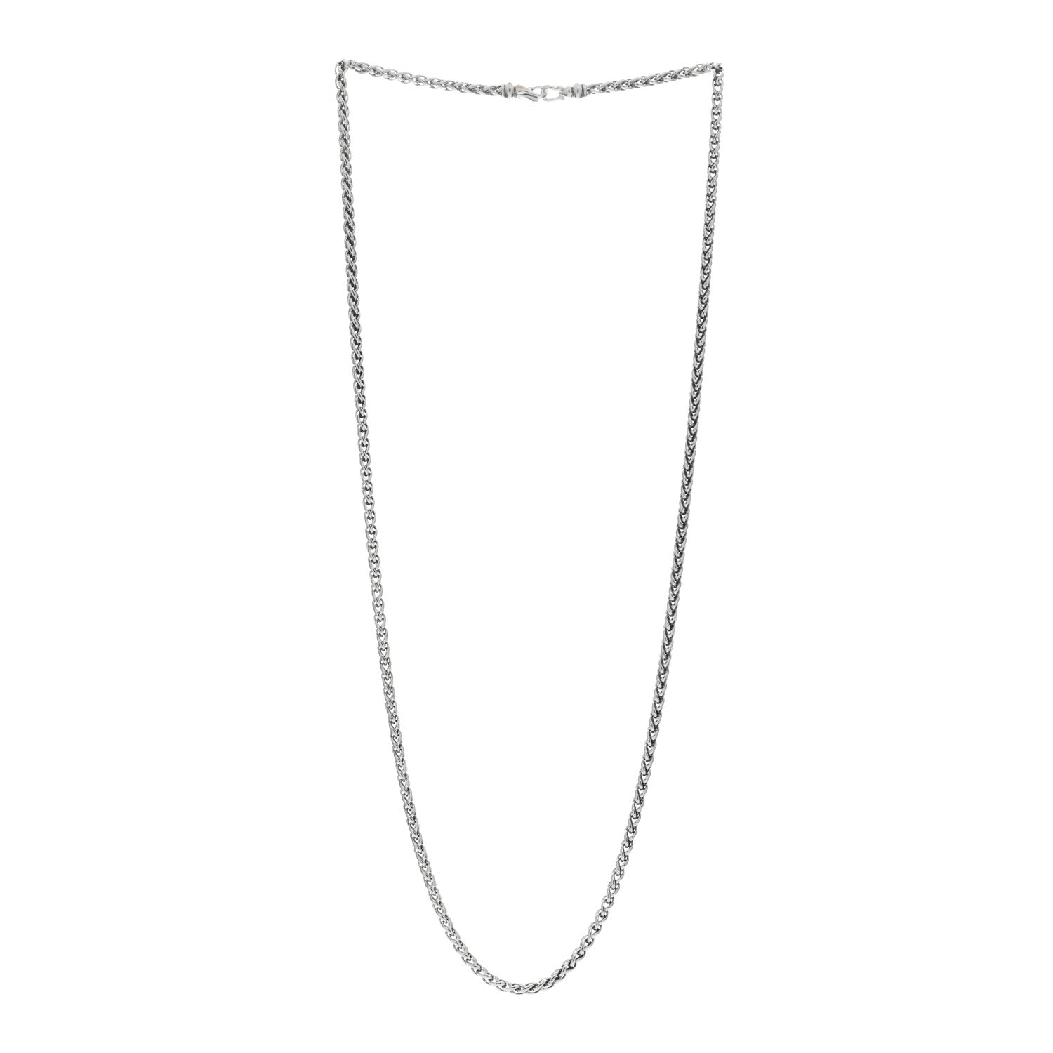 David Yurman Sterling Silver 3mm Wheat Chain Necklace 24:" 2 of 4