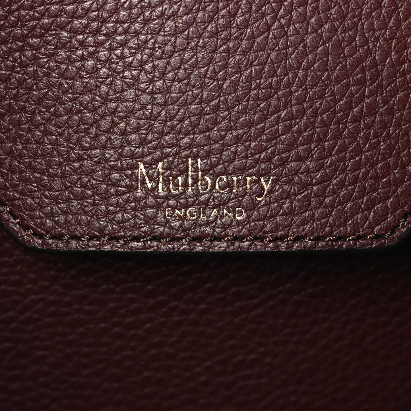 Small Classic Grain Bayswater Tote Burgundy Oxford Blue