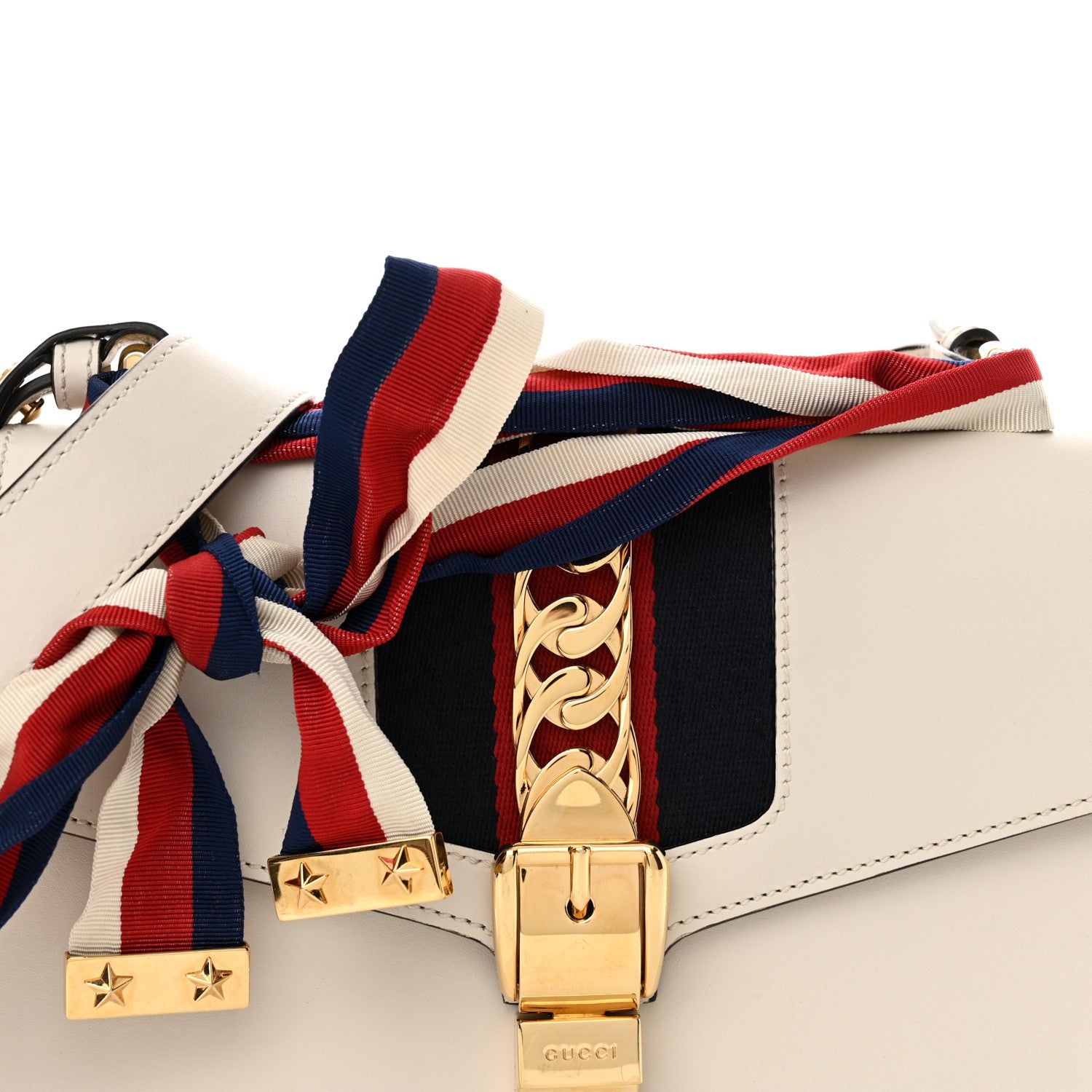 Gucci Calfskin Small Sylvie Shoulder Bag Off White 8 of 14