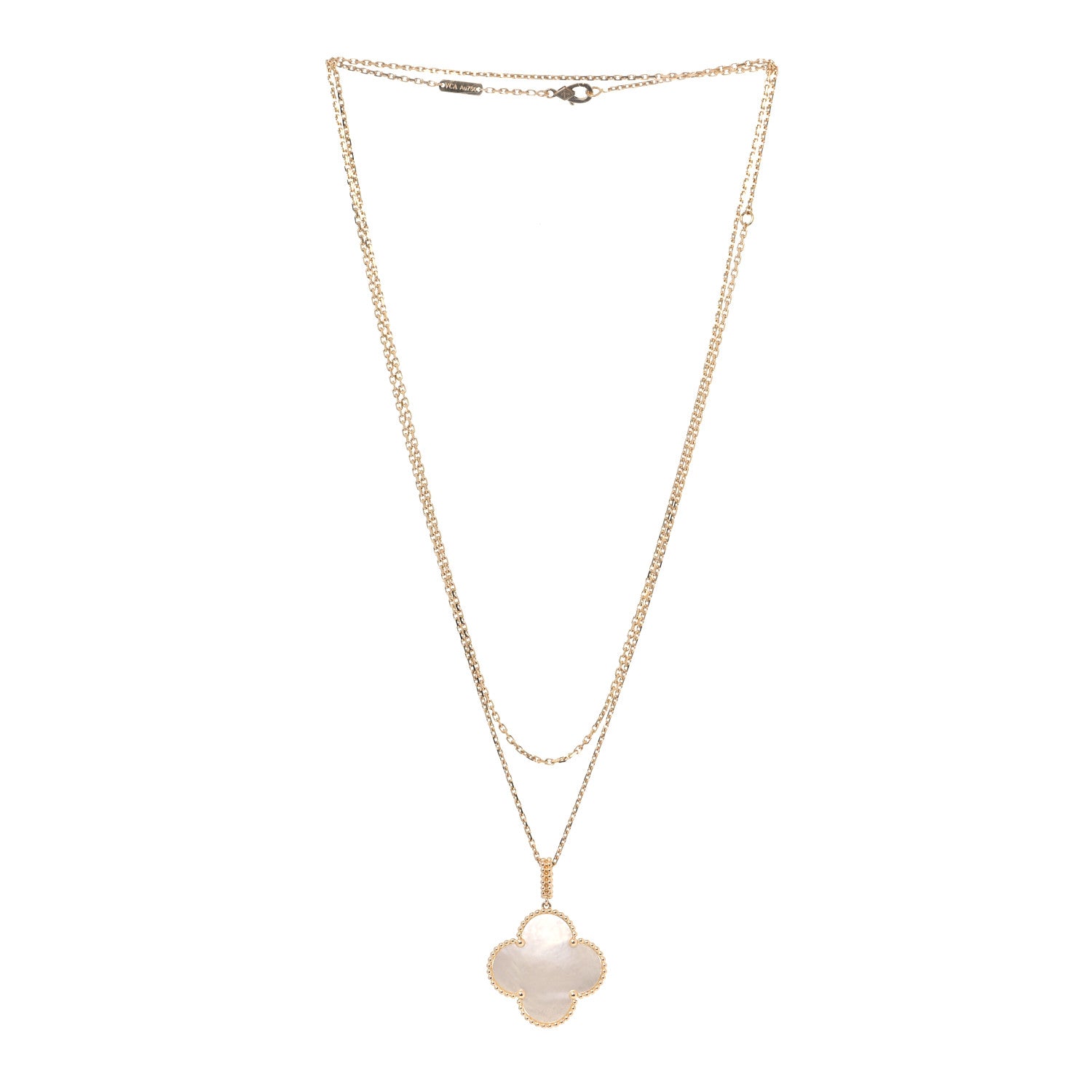 Van Cleef & Arpels 18K Yellow Gold Mother of Pearl Magic Alhambra Long Necklace 2 of 6