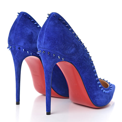 Christian Louboutin Veau Velours Anjalina 100 Pumps 39.5 Azulejo 4 of 10