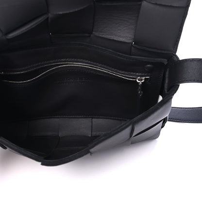 Bottega Veneta Lambskin Maxi Intrecciato Cassette Crossbody Bag Black 4 of 5