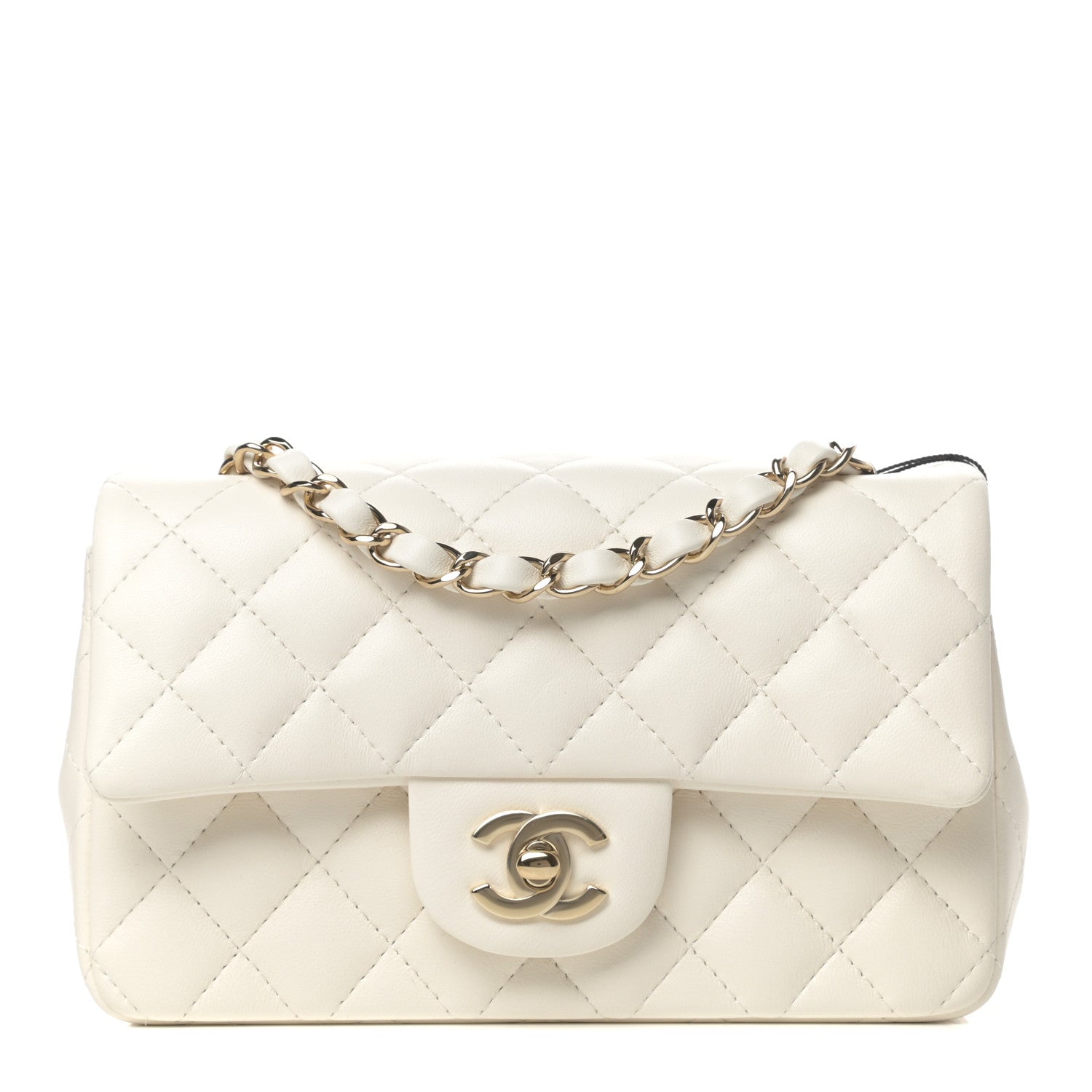 Chanel Lambskin Quilted Mini Rectangular Flap White 1 of 10