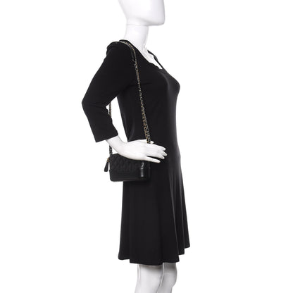 Chanel Aged Calfskin Quilted Small Gabrielle Clutch With Chain Black 2 of 11