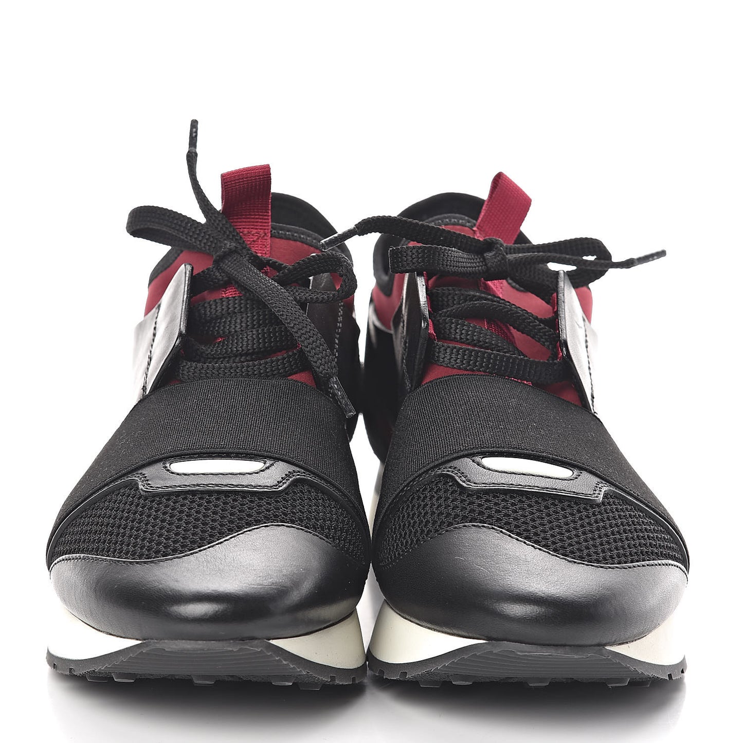 Calfskin Womens Race Runner Sneakers 39 Black Bordeaux
