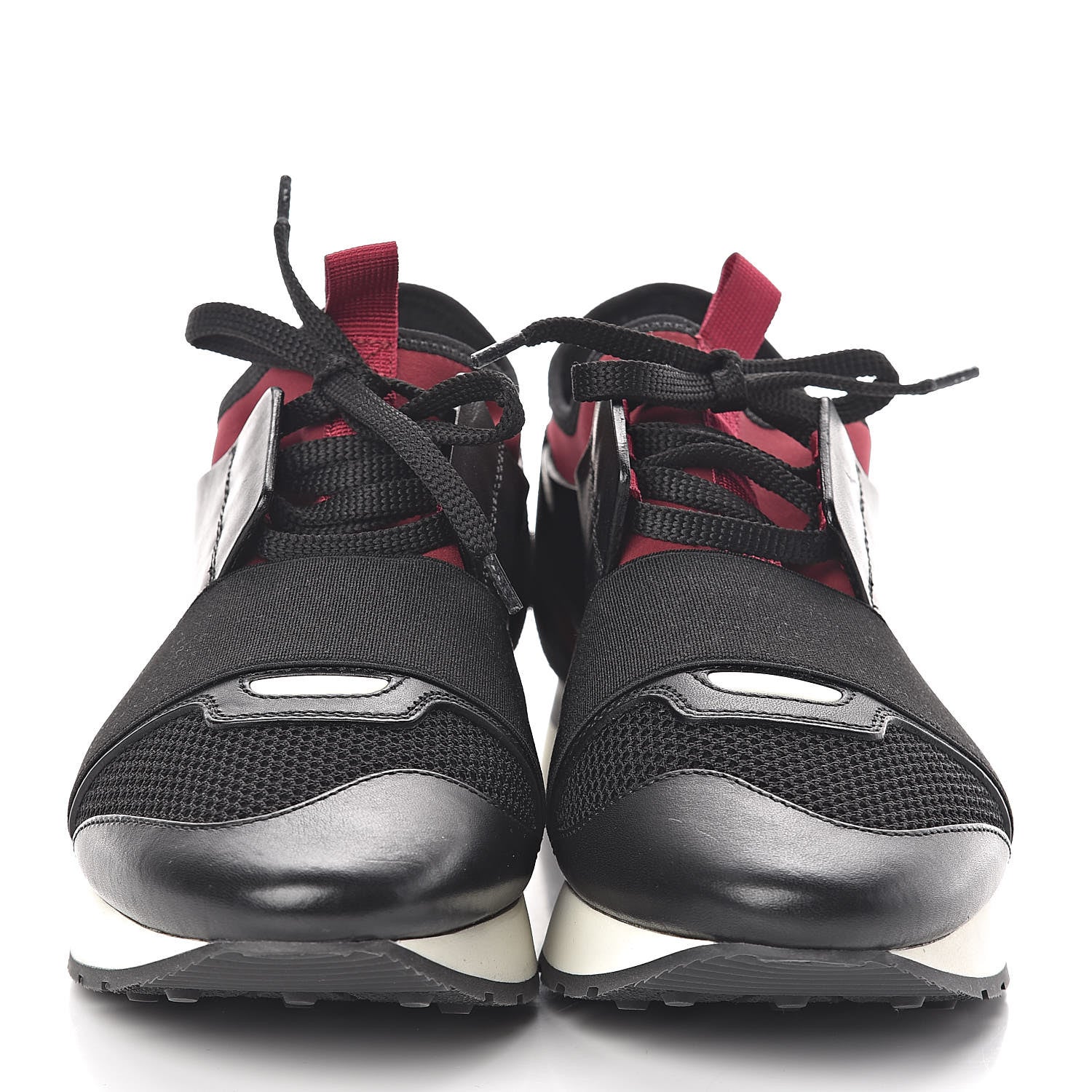 Balenciaga Calfskin Womens Race Runner Sneakers 39 Black Bordeaux 2 of 7