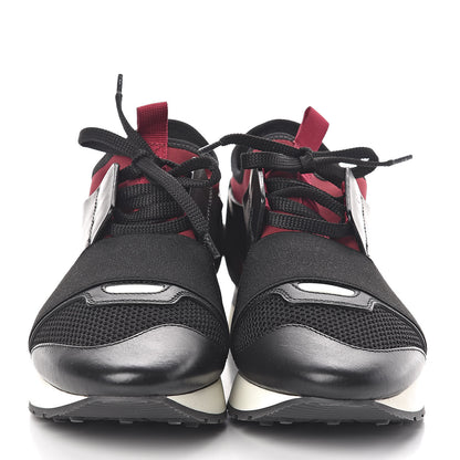 Balenciaga Calfskin Womens Race Runner Sneakers 39 Black Bordeaux 2 of 7