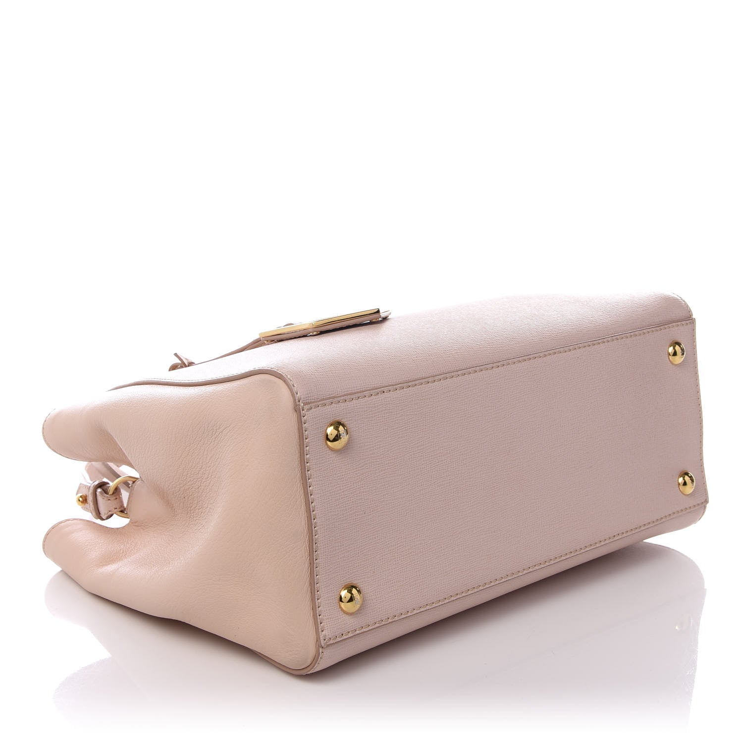 Fendi Vitello Elite Flamingo Petite 2Jours Tote Rosa Plaster 3 of 9