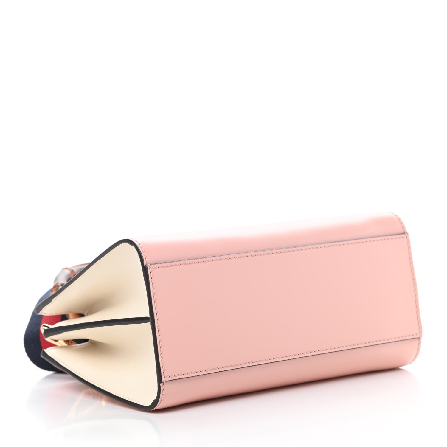 Gucci Nappa Bamboo Web Mini Nymphaea Top Handle Bag Perfect Pink Mystic White 4 of 12