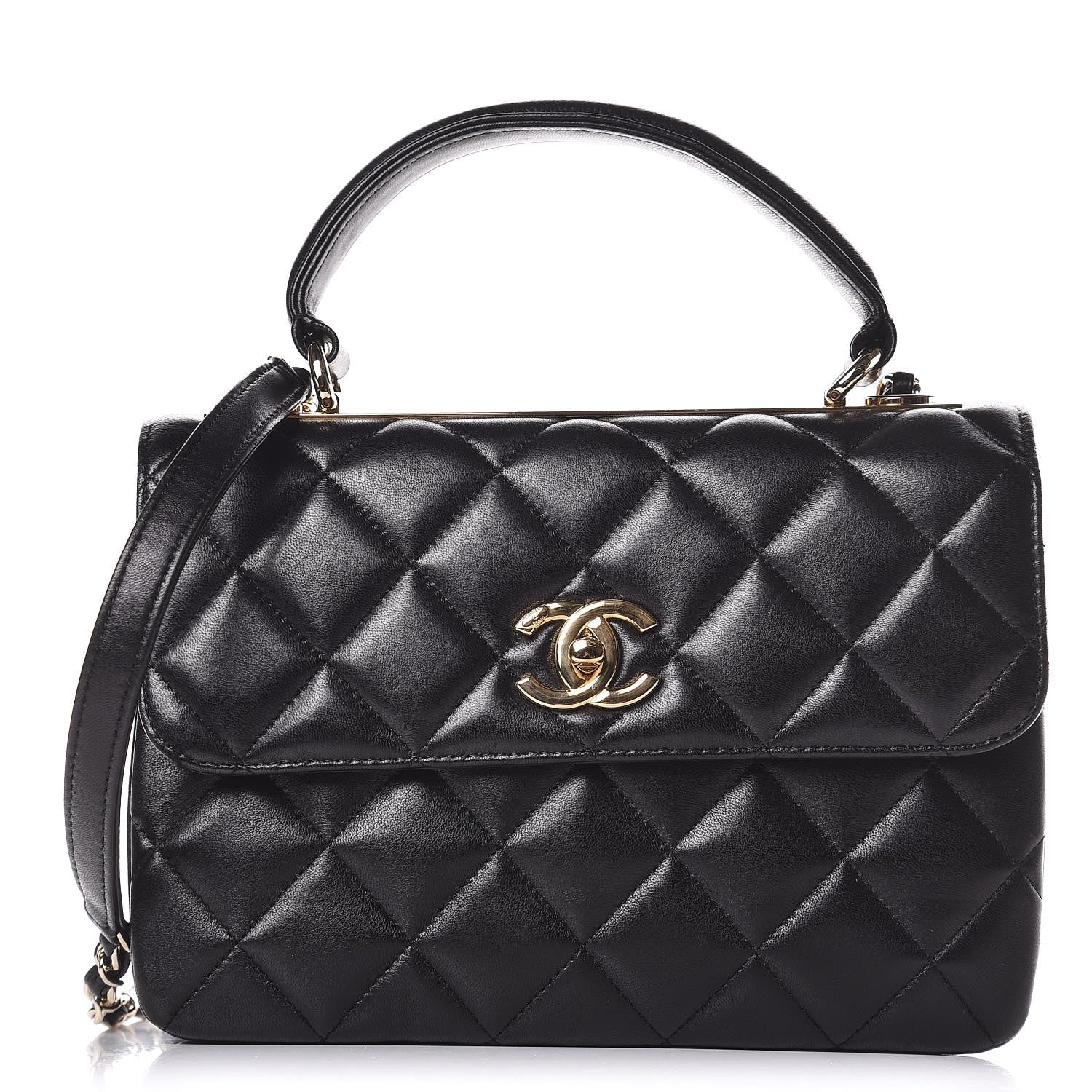 Chanel Lambskin Quilted Small Trendy CC Dual Handle Flap Bag Black 1 of 10