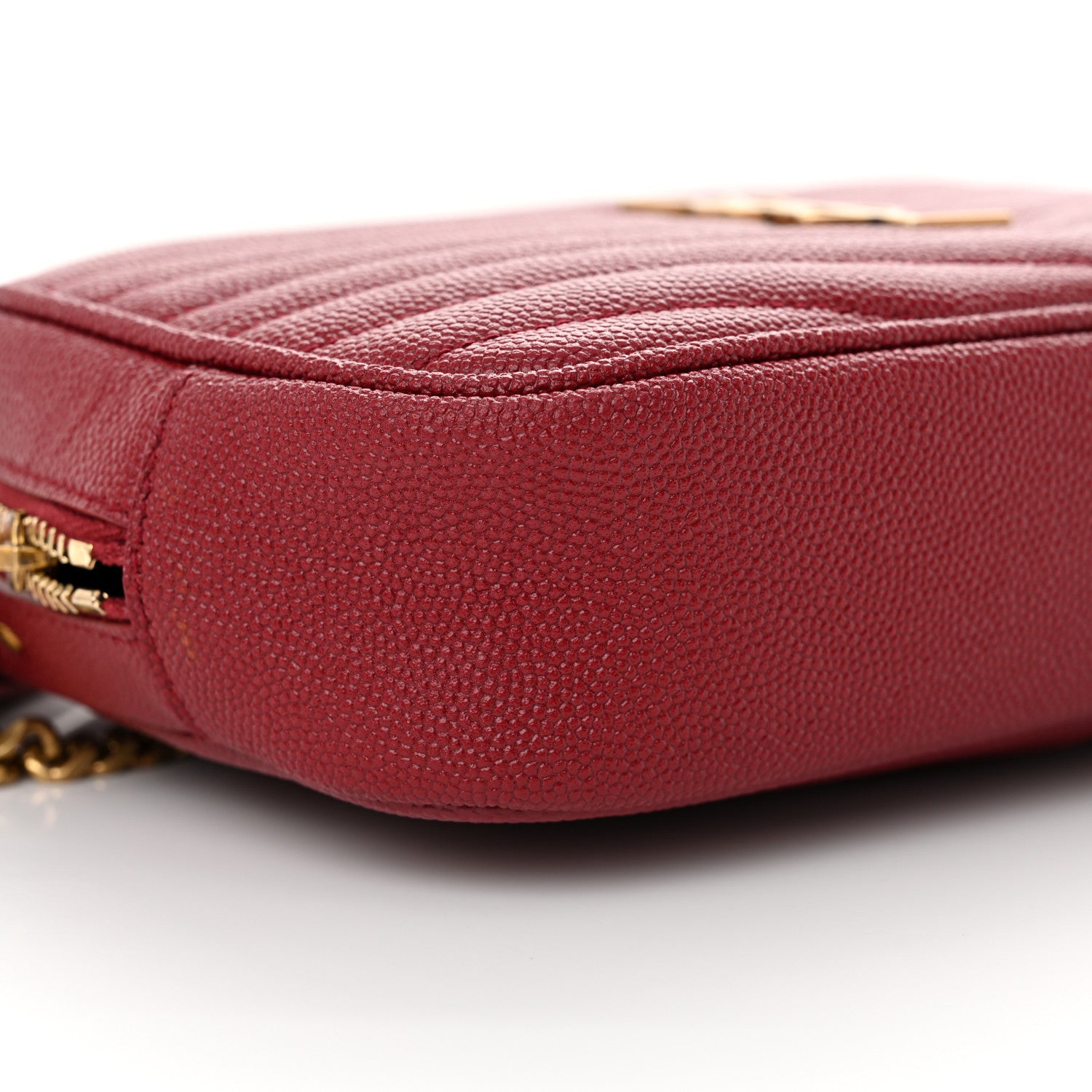 Saint Laurent Grain De Poudre Matelasse Monogram Mini Lou Camera Bag Opyum Red 9 of 10